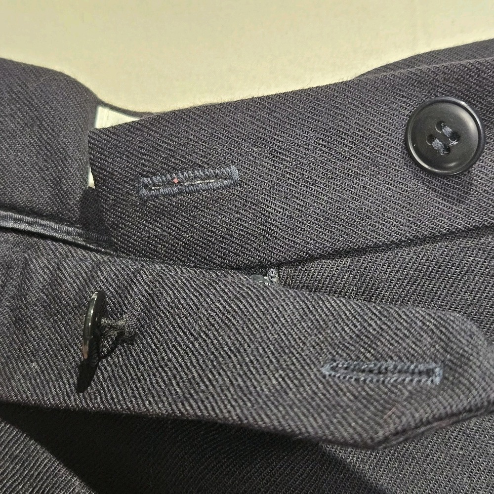 Vintage‎ Talbots Pure Wool Wide Leg Pants Womens 8 Navy Pleated Cuffed USA Made - Picture 8 of 9